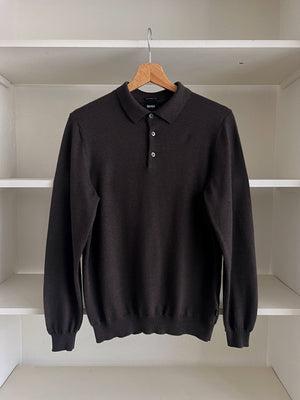 Boss pure wool chocolate polo