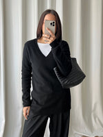 100% Cashmere black long pull