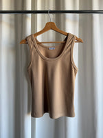 Ribbed tank top - Camel