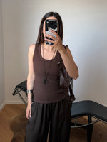 Ribbed tank top - Chocolate