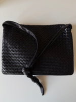 Real leather woven bag
