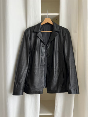 100% Leather black blazer