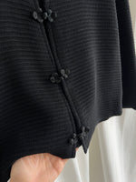 Wool blend oriental black cardigan