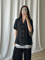 Pure silk oriental black shirt