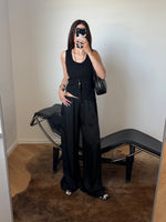 Silk & viscose liquid pants - Black