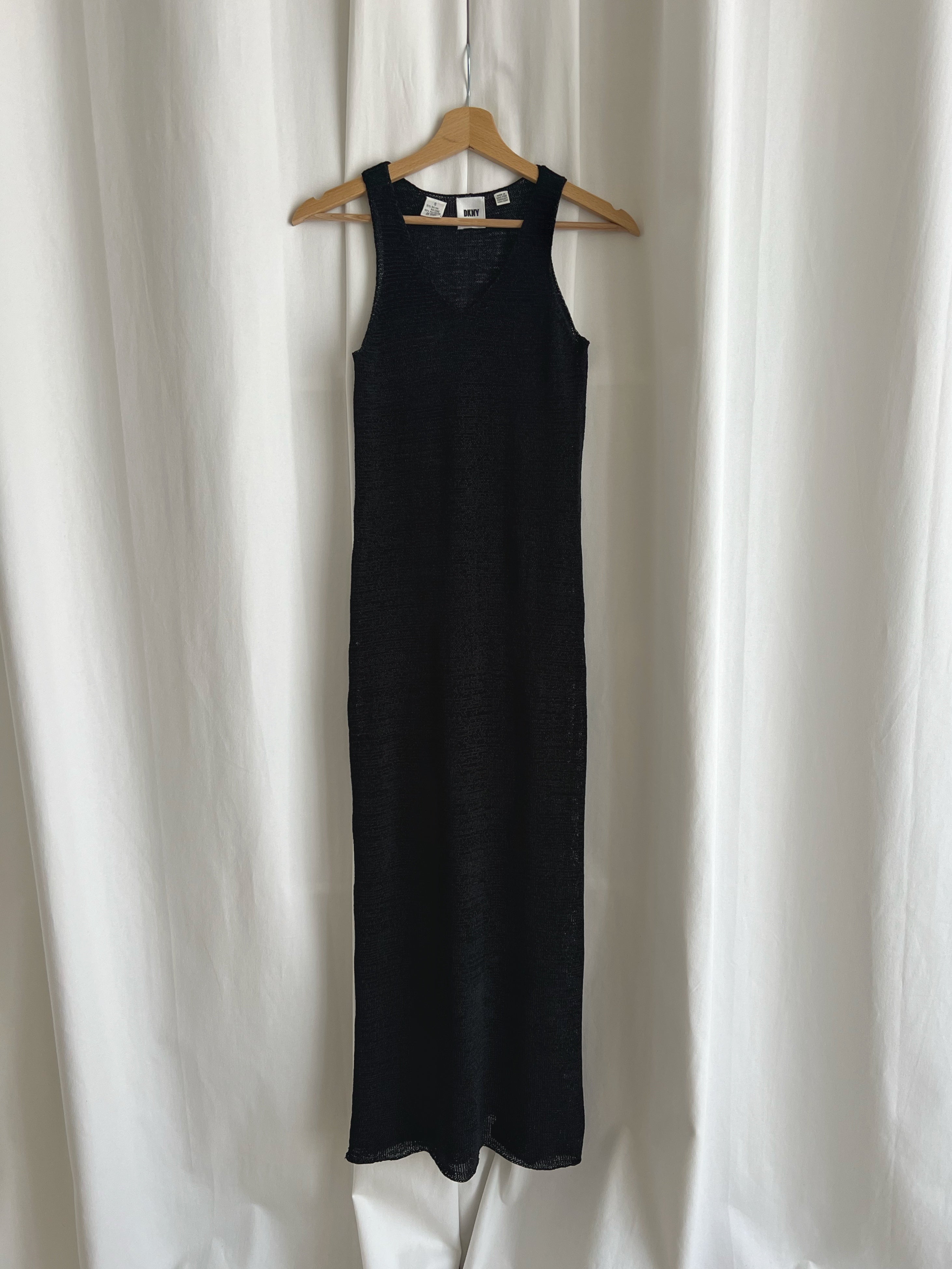 DKNY knitted long black dress