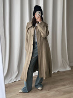 Tailored pure wool maxi collar coat