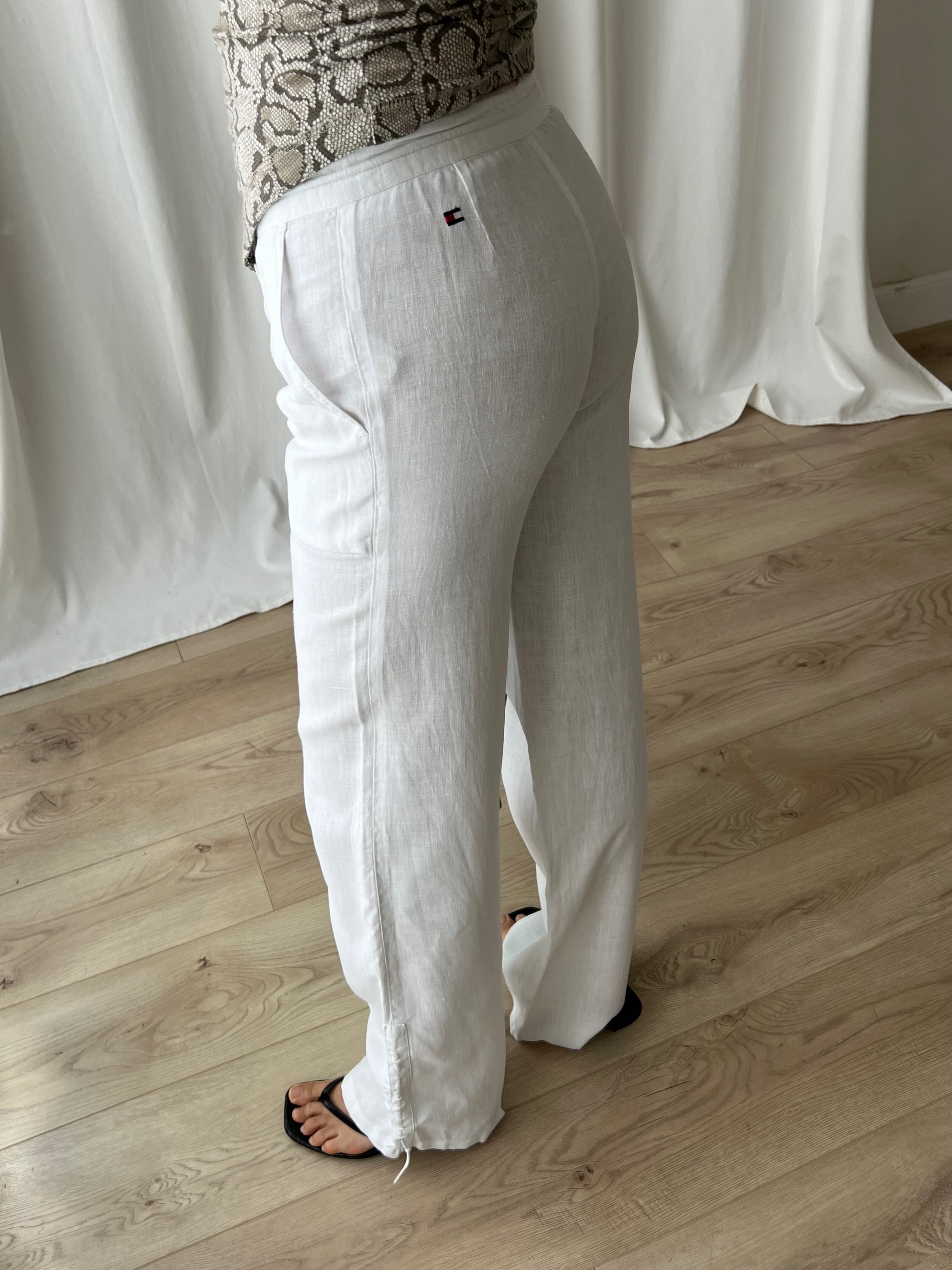 Tommy Hilfiger 100% linen white pants