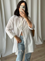 100% cotton long white shirt