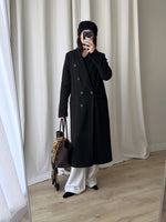 Wool long black coat