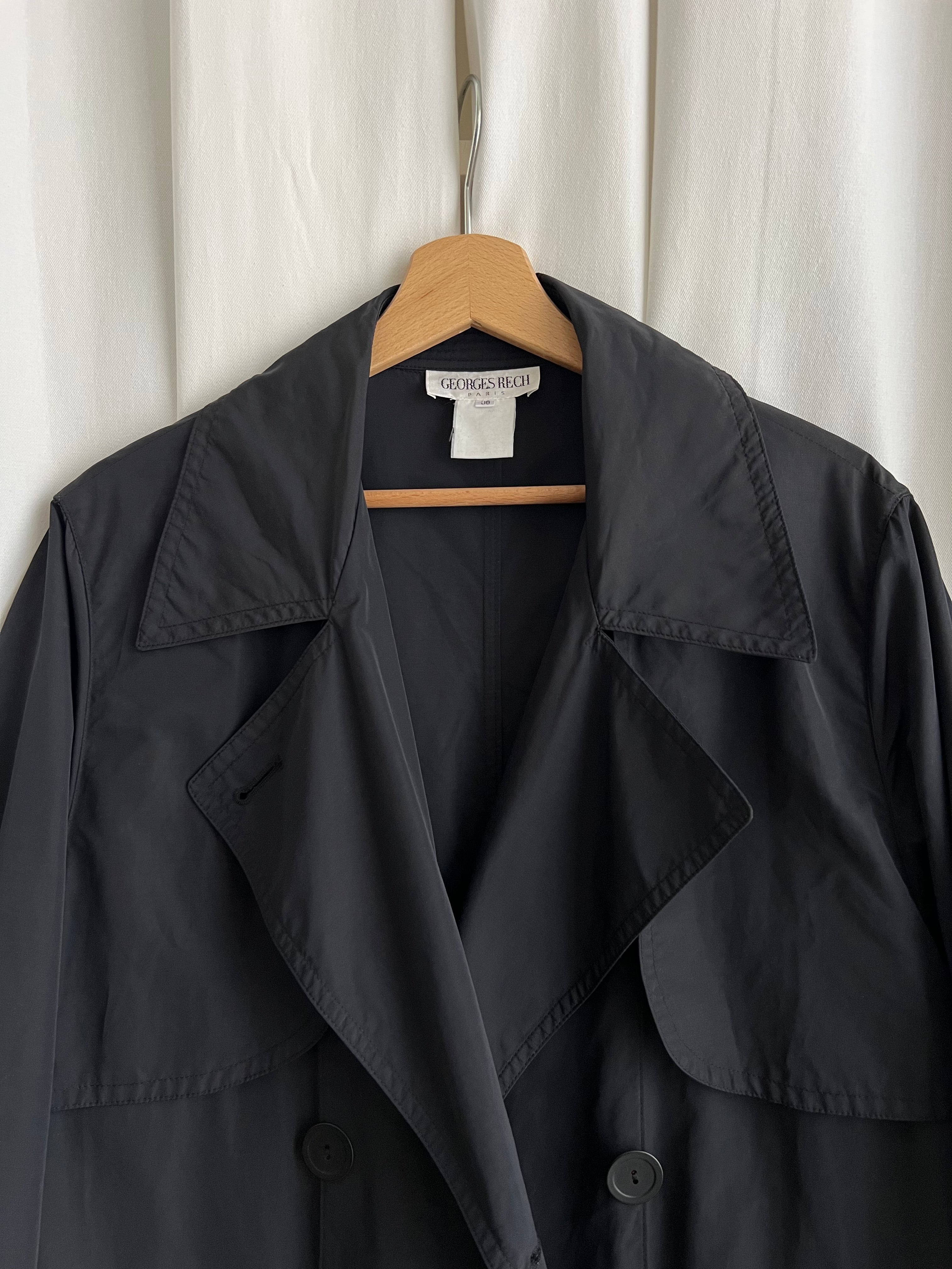 Super long black trench coat