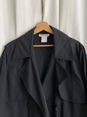 Super long black trench coat