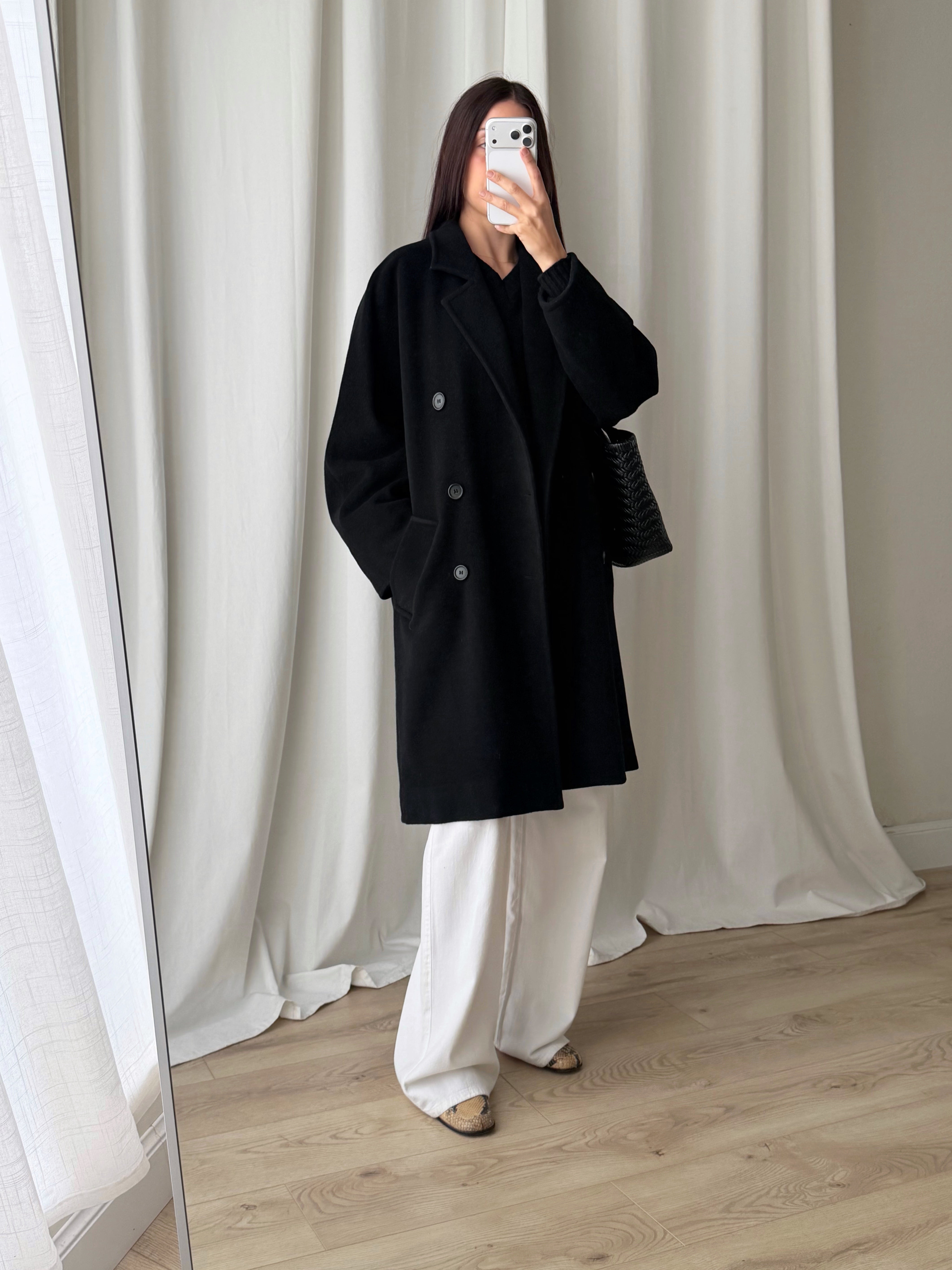 Marella pure wool black coat