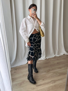 100% silk animalier skirt