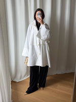 Tailored cotton white trench