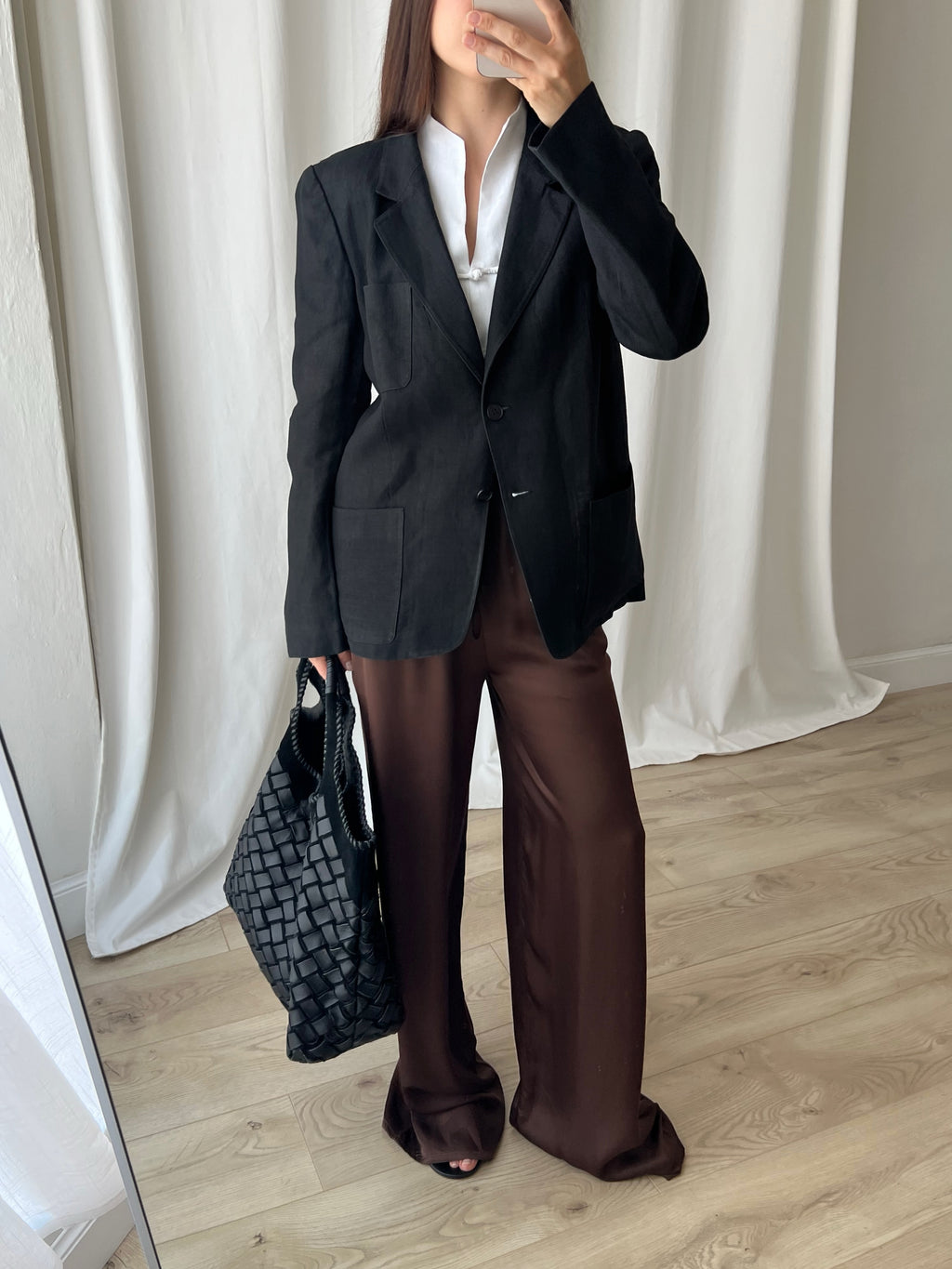 Pure linen black blazer