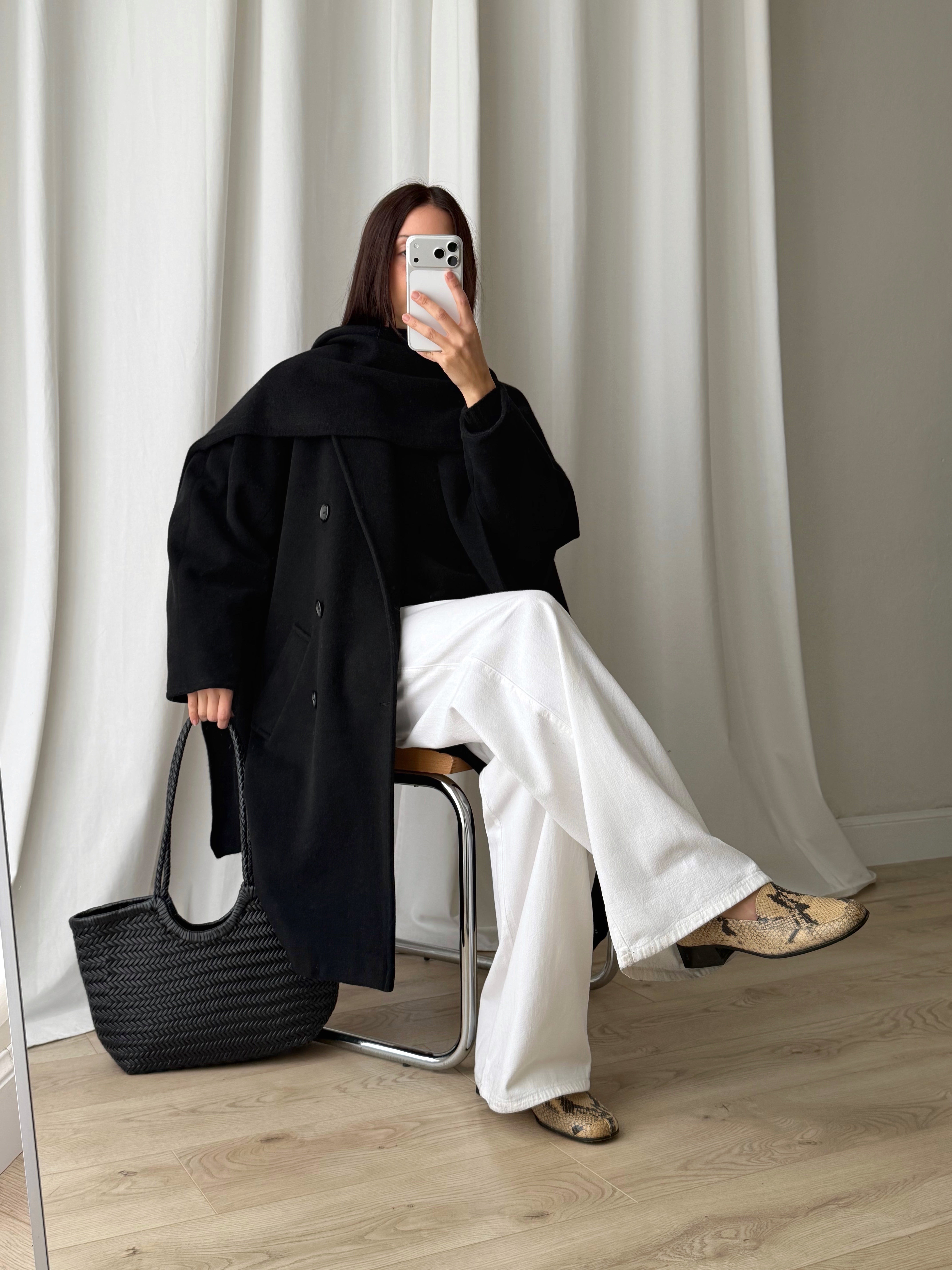 Marella pure wool black coat