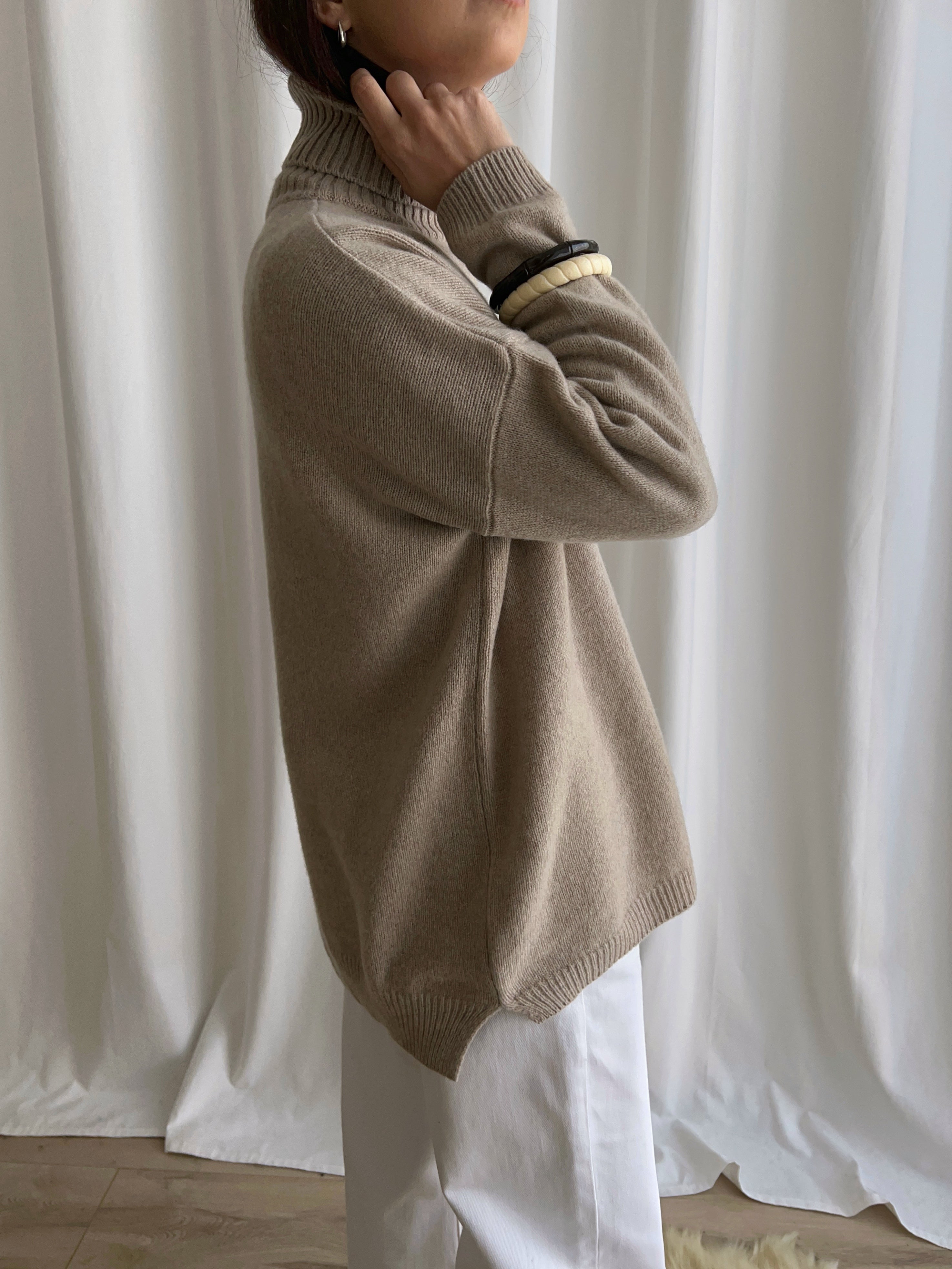 Pure cashmere cosy turtleneck - Beige