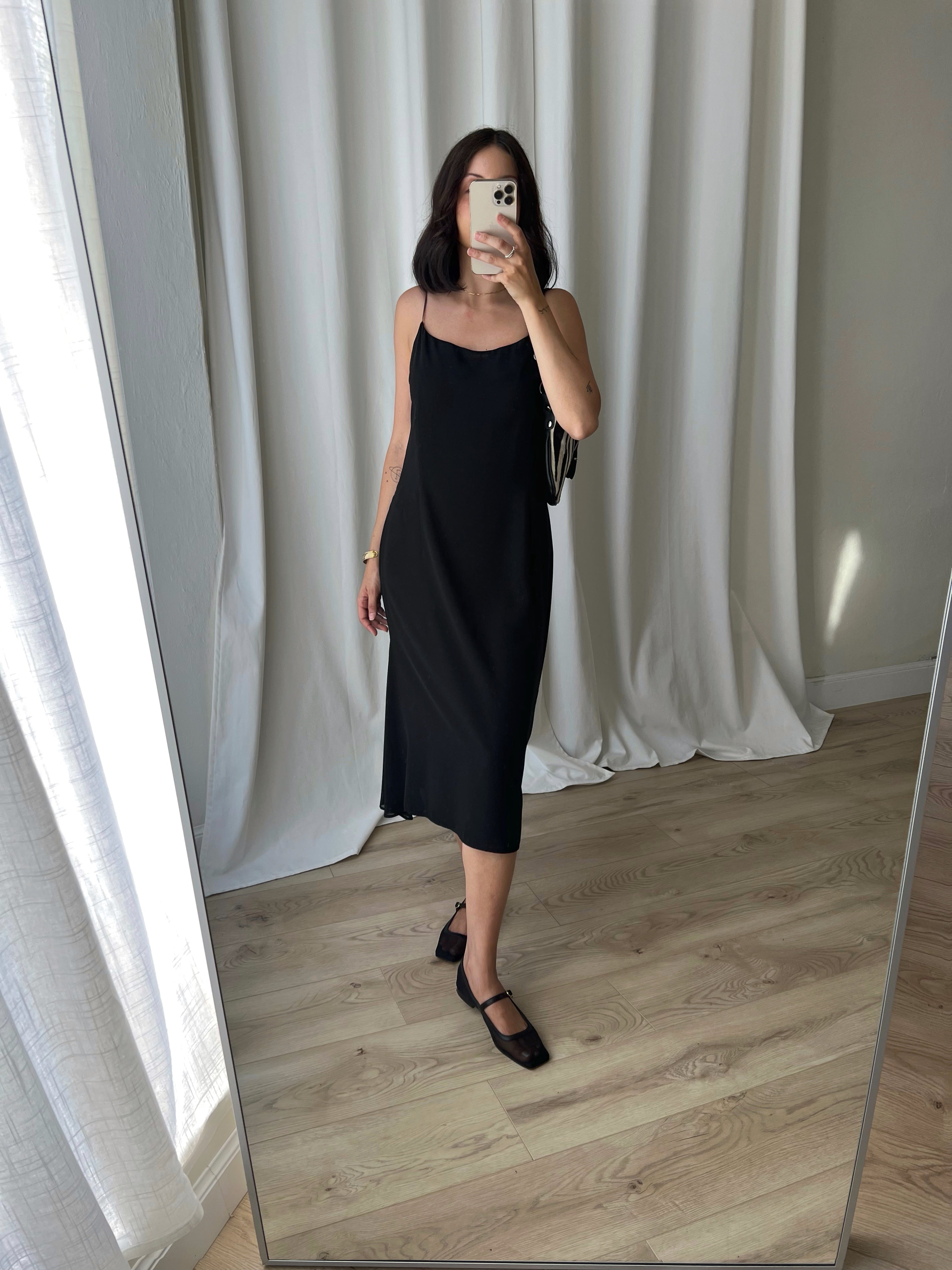 Made in Italy asymmetrical slip dress