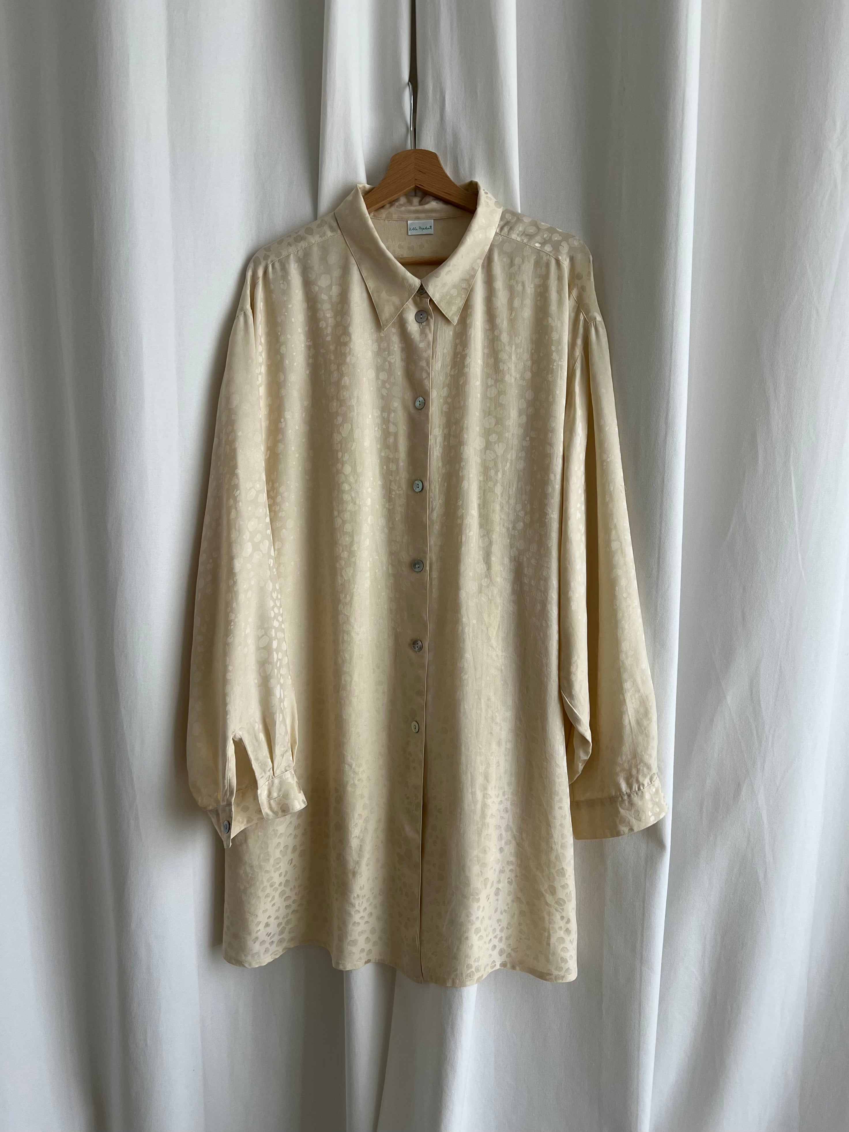 Pure silk cream chemisier dress