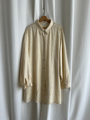 Pure silk cream chemisier dress