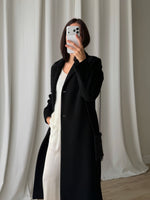 Blunauta wool blend black coat