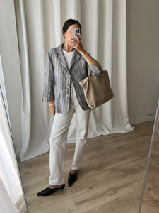 Made in Italy 100% linen striped blazer