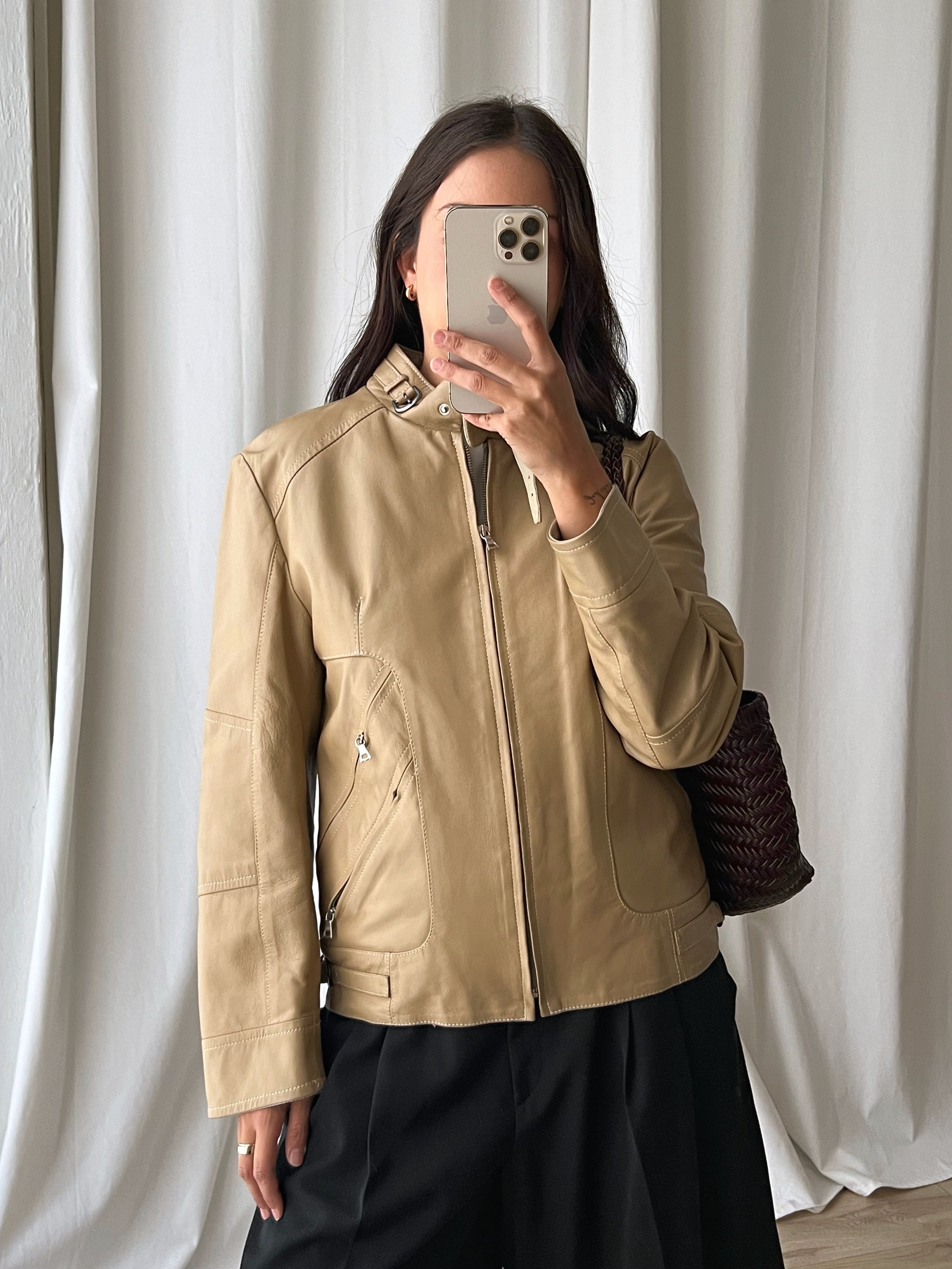 100% Leather bomber jacket