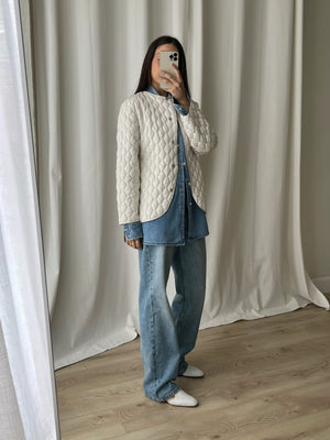 Made in France white quilted jacket