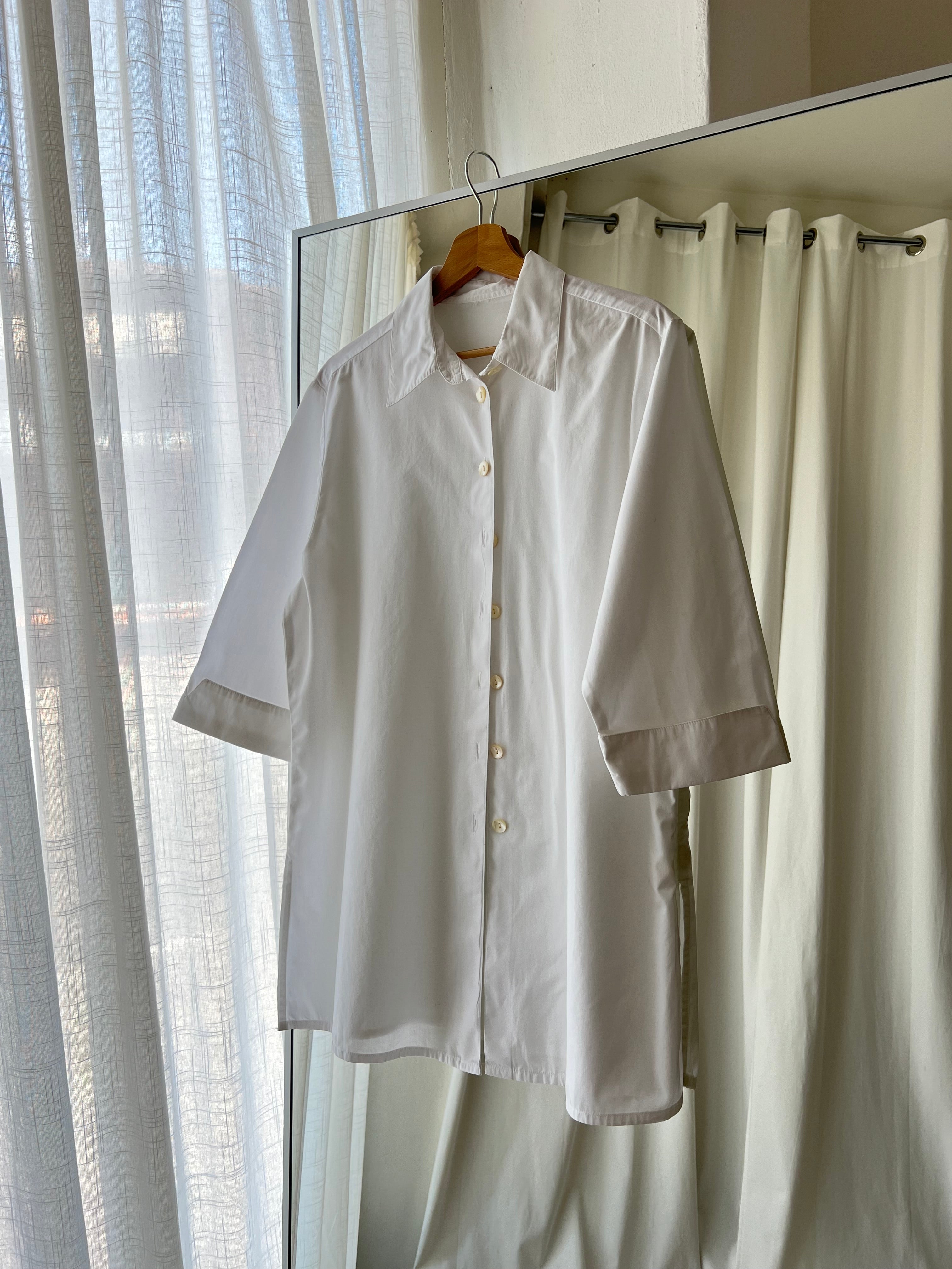 100% cotton long white shirt