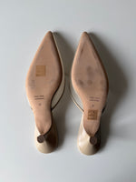 Real leather mesh butter mule