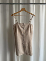 Linen and cotton spaghetti top - Beige