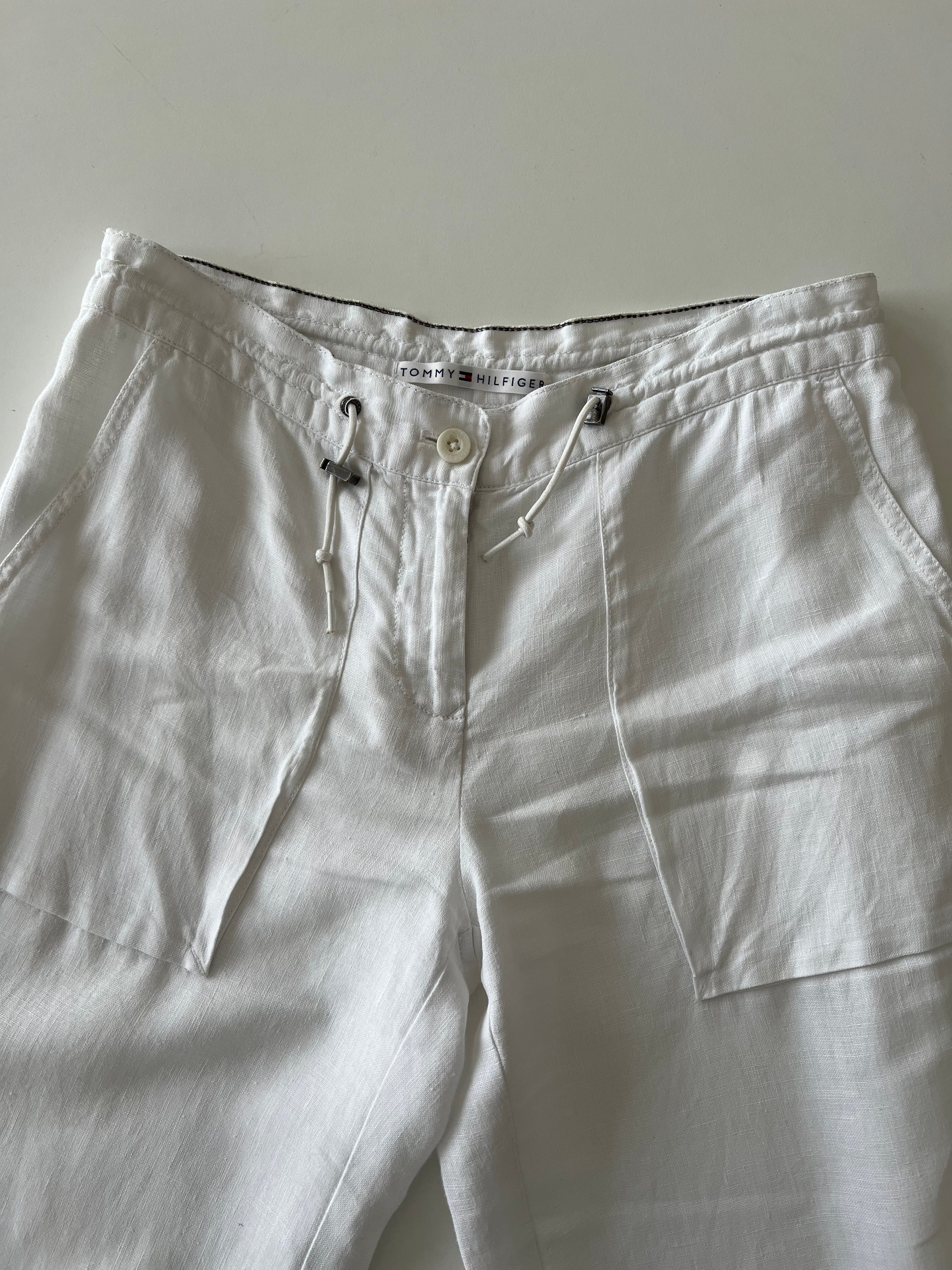 Tommy Hilfiger 100% linen white pants