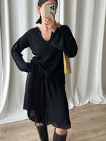 100% silk black skirt