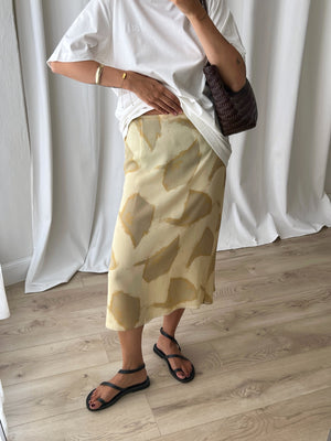 100% silk midi skirt