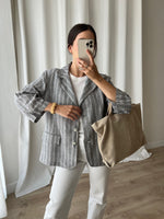 Made in Italy 100% linen striped blazer