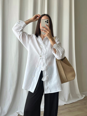 Pure linen white shirt