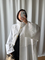 Tailored cotton white trench