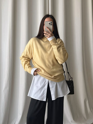 Pure cashmere yellow butter turtleneck