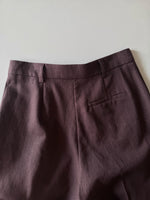 Tailored 100% linen pants - Cacao