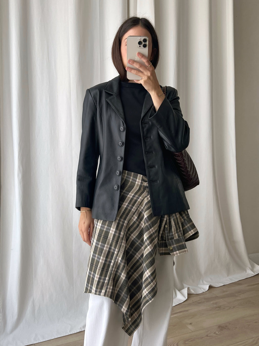 Escada real leather black jacket