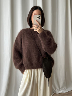 74% kid mohair soft pull - Chocolate