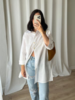 100% cotton long white shirt