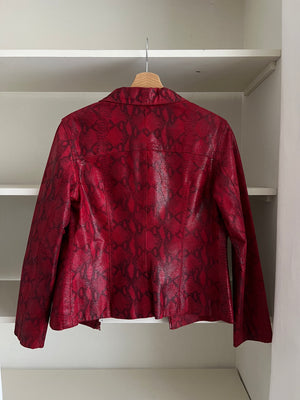 100% Leather python red jacket