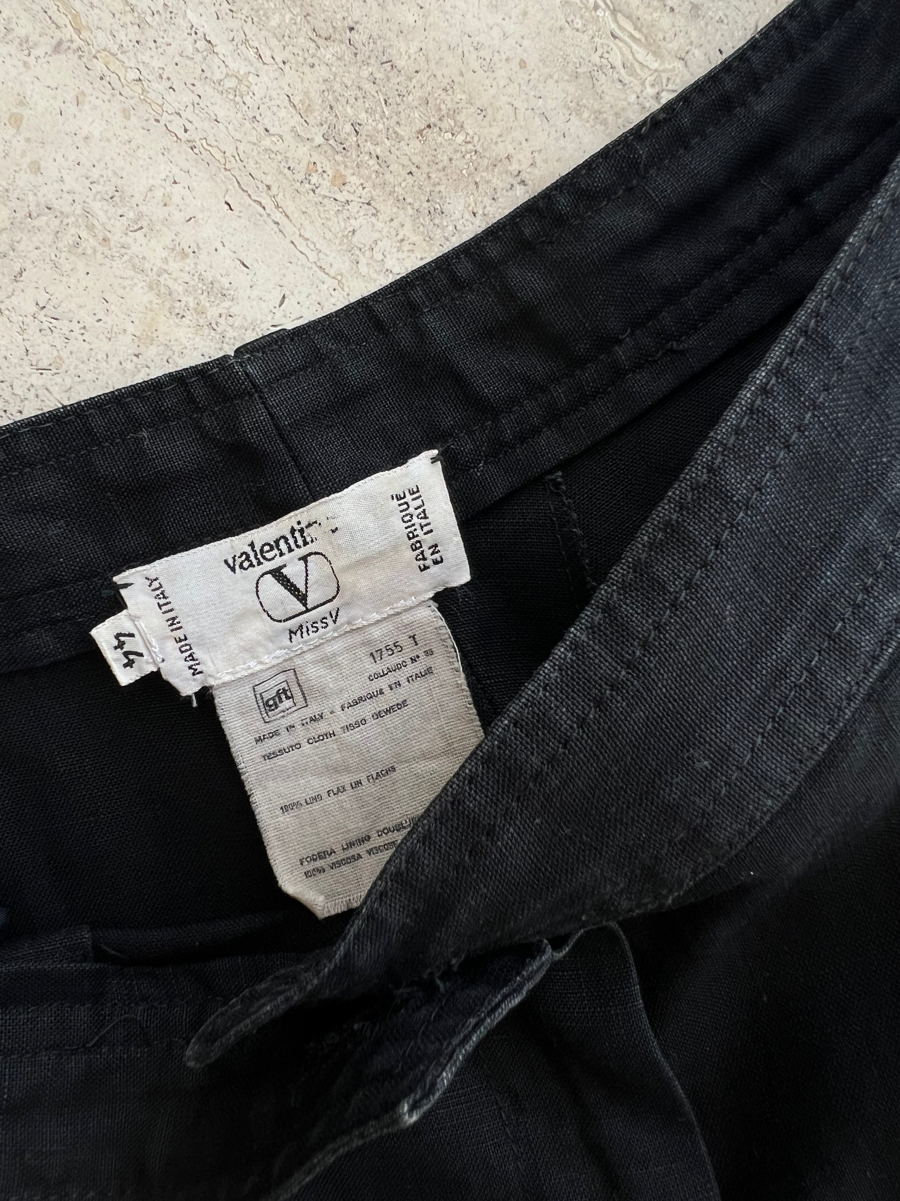 Valentino 100% linen tailored black pants