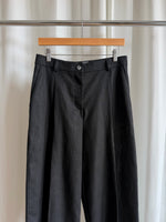Tailored 100% linen pants - Black
