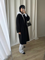 80% Virgin wool black coat