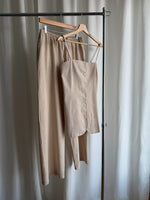 Linen and cotton spaghetti top - Beige
