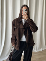 Made in Italy real suede leather chocolate jacket