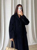 Piacenza pure wool blu long coat